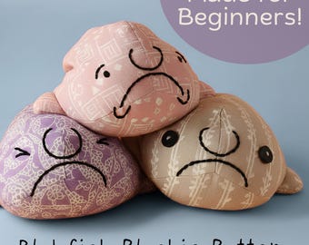 Blob Fish Easy Sewing Pattern Cute Weighted Stuffed Animal Funny Emotional Support Plush Quick Sew DIY Soft Toy Pattern Relaxing Activity