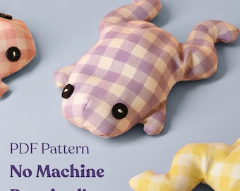 Kikker naaipatroon voor beginners knuffel Gemakkelijk knuffeldier cadeau voor kinderen Gewogen angst pluche Quick Sew knuffelproject digitale pdf