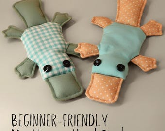 Platypus Plush Sewing Pattern Simple Weighted Stuffed Animal Fidget Toy Sensory Gift For Adult Sewing Pattern Unique Animal Stuffie Template