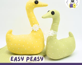 Duck/Goose Sewing Pattern: Beginner Friendly Stuffed Animal, Step-by-Step Photos, (Digital Pattern)