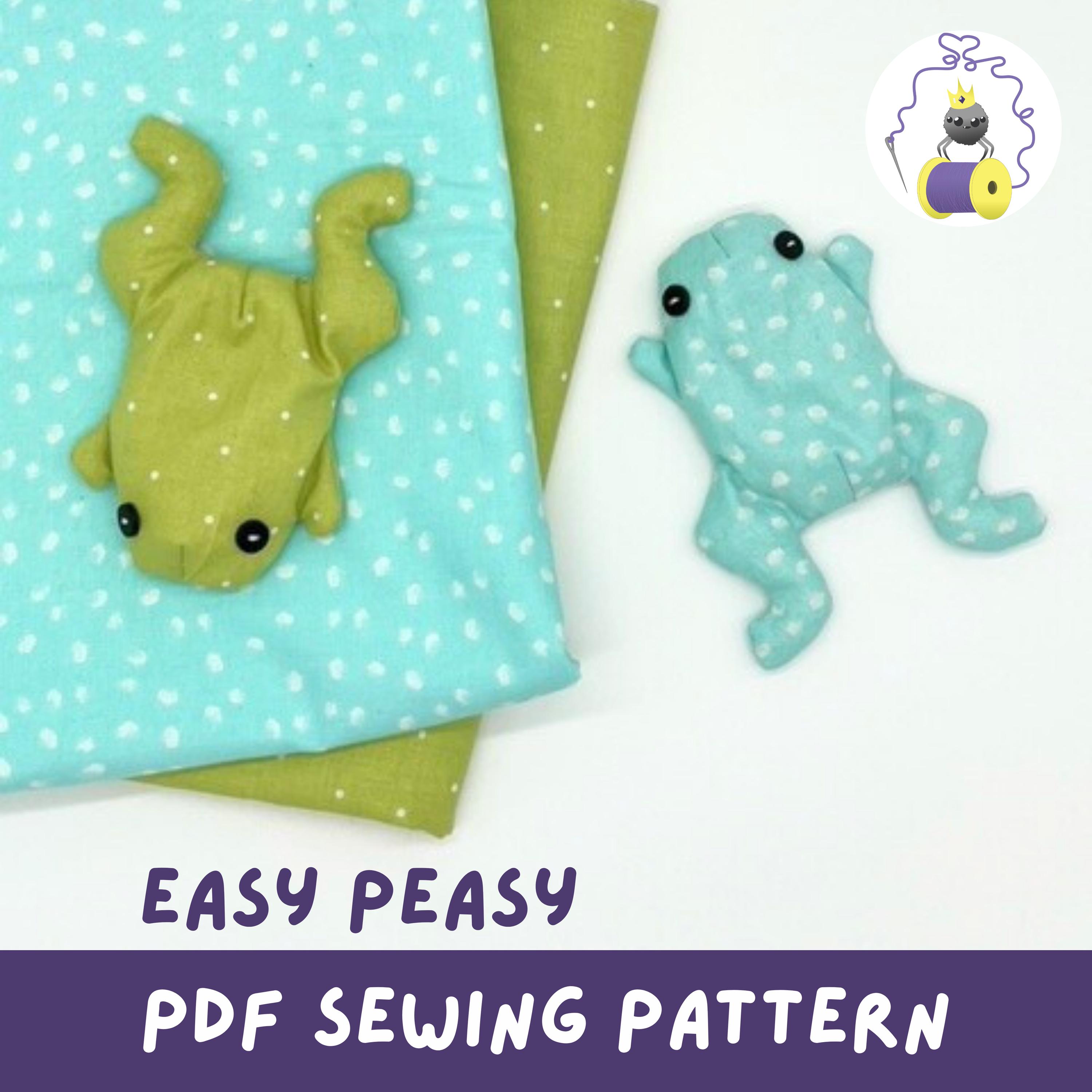 Weighted Frog Sewing Pattern: Beginner Friendly Stuffed Animal, Step-by-step photo instructions, (Digital Pattern)