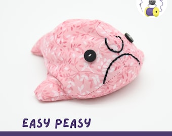 Weighted Blob Fish Sewing Pattern: Beginner Friendly Stuffed Animal, Step-by-step photo instructions, (Digital Pattern)