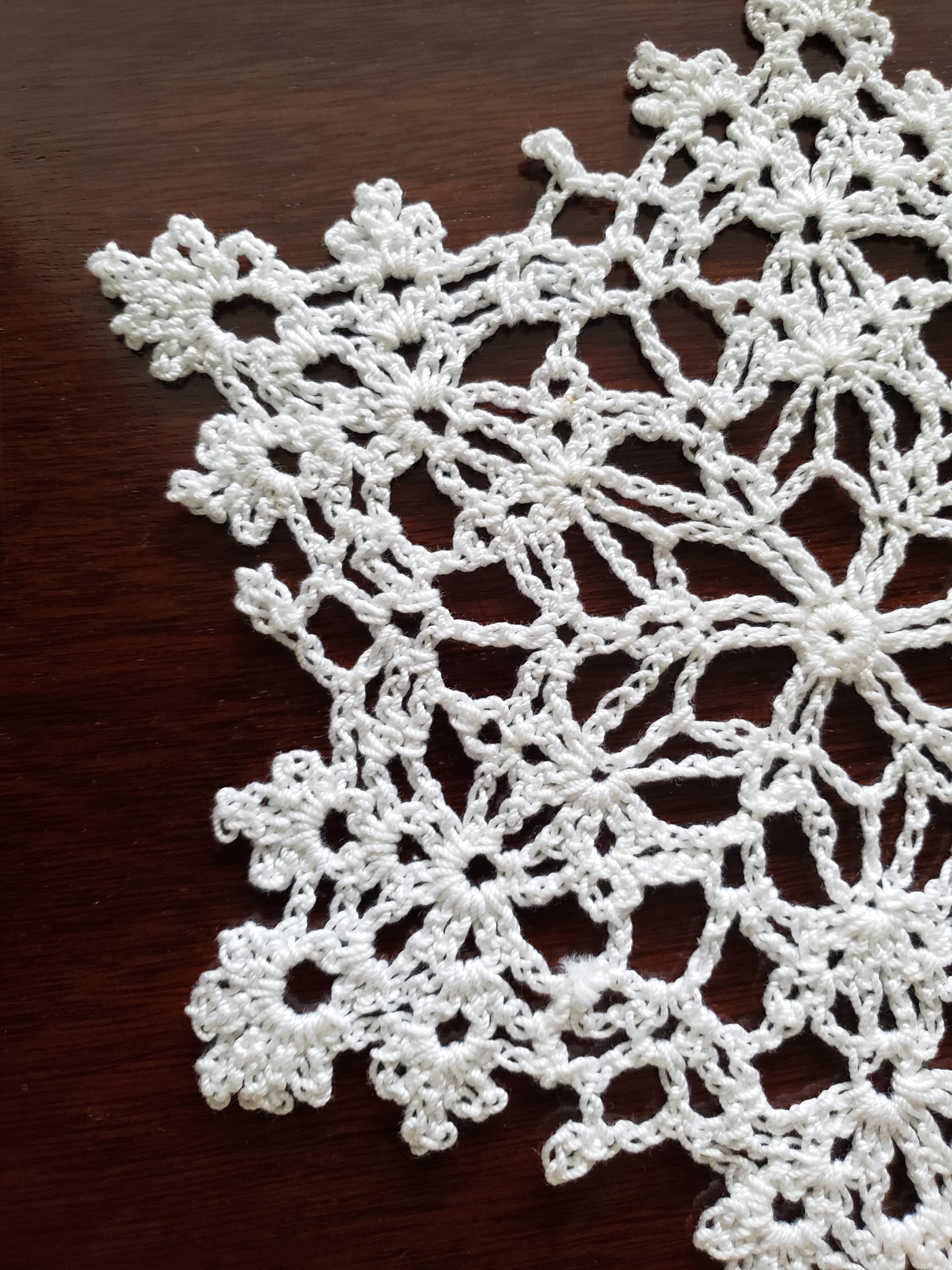 Doily Texture Snowflake White Snowflake Crocheted Doily 7” - Etsy