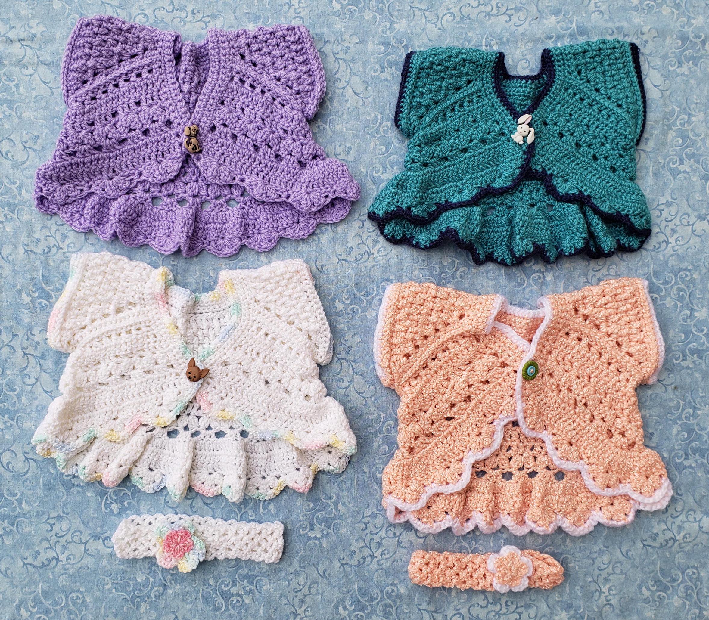 21 Crochet Shrug Patterns with Lace, Bell Sleeves, and Granny Squares 20 Crochet Infant Sweater Shrug