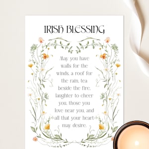 Irish Blessing House, Irish Blessing Quotes Home, An Irish Blessing for a New Home, Irish Sayings, Printable, Housewarming Gift