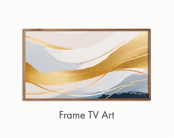 Frame TV Art, Gold Abstract | Samsung Frame TV Art for Smart TVs