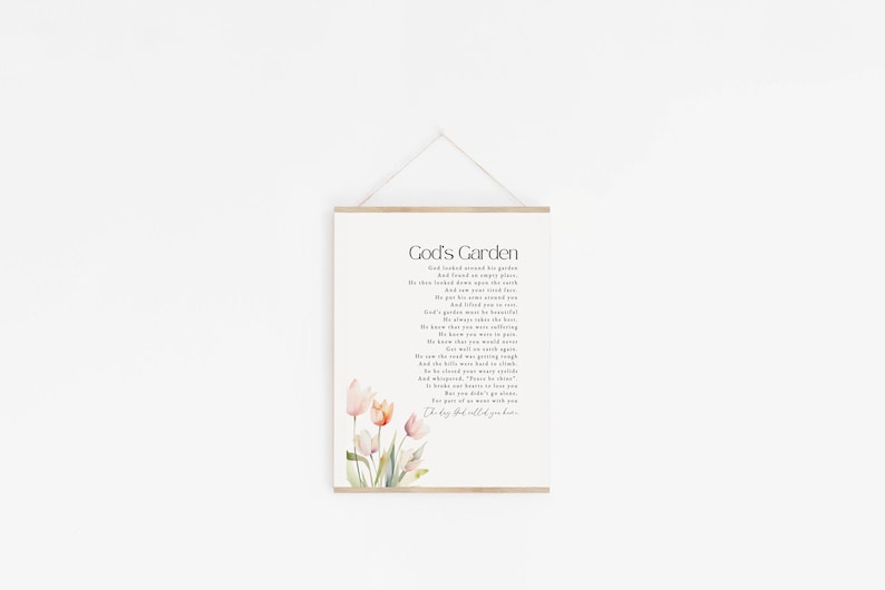 Gods Garden Poem, Gods Garden Prayer, Printable, God’s Garden Funeral