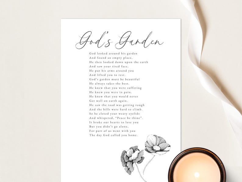 Funeral Poem God's Garden