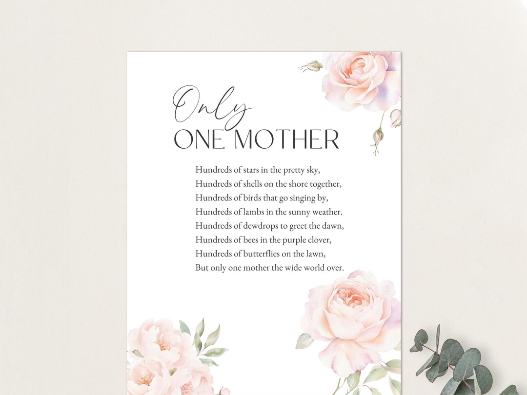 A Poem About My Mother, Poems for Mom, Only One Mother, Original Poetry ...