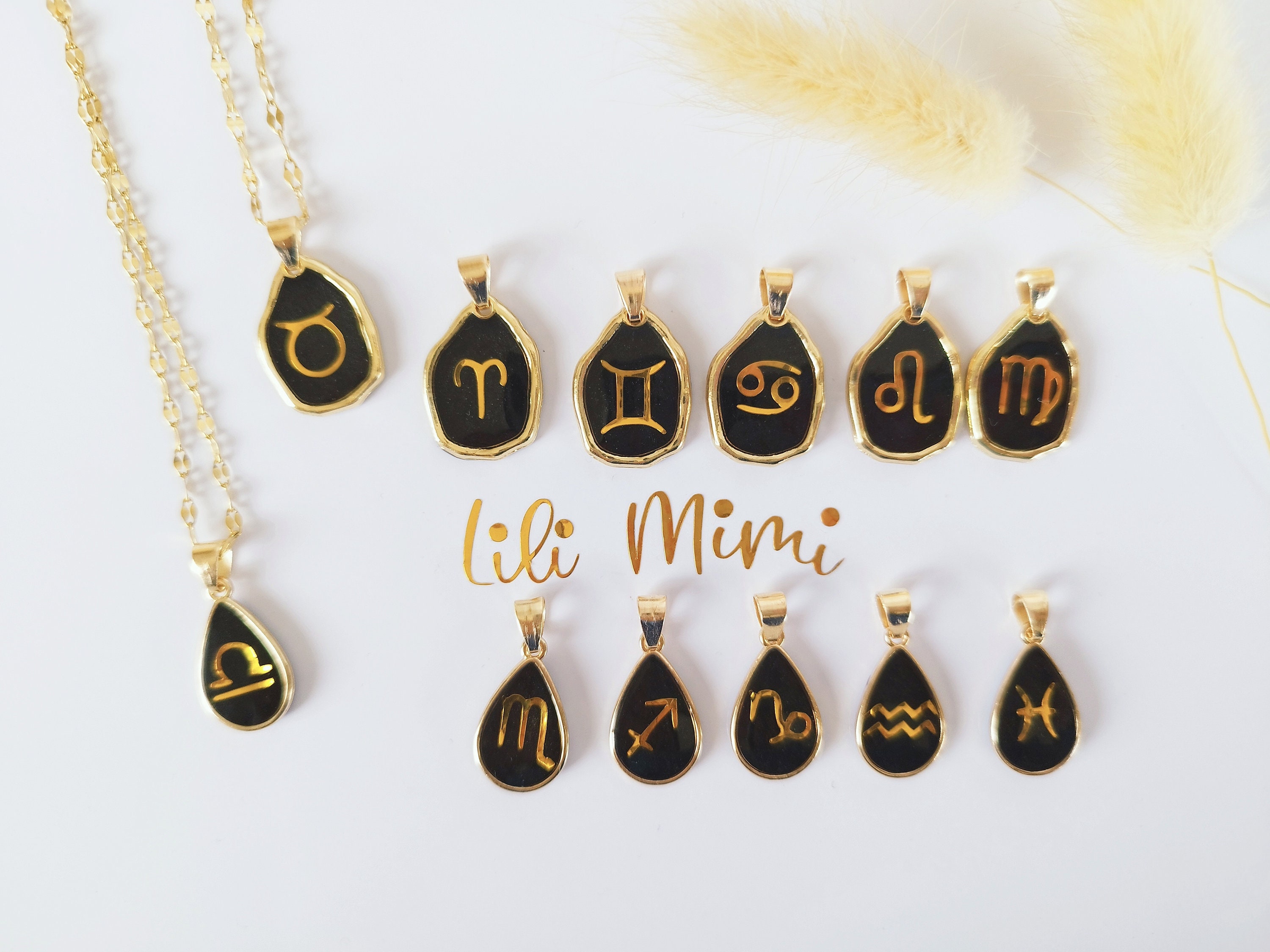Collier avec Joli Pendentif Signe du Zodiaque Astrologique