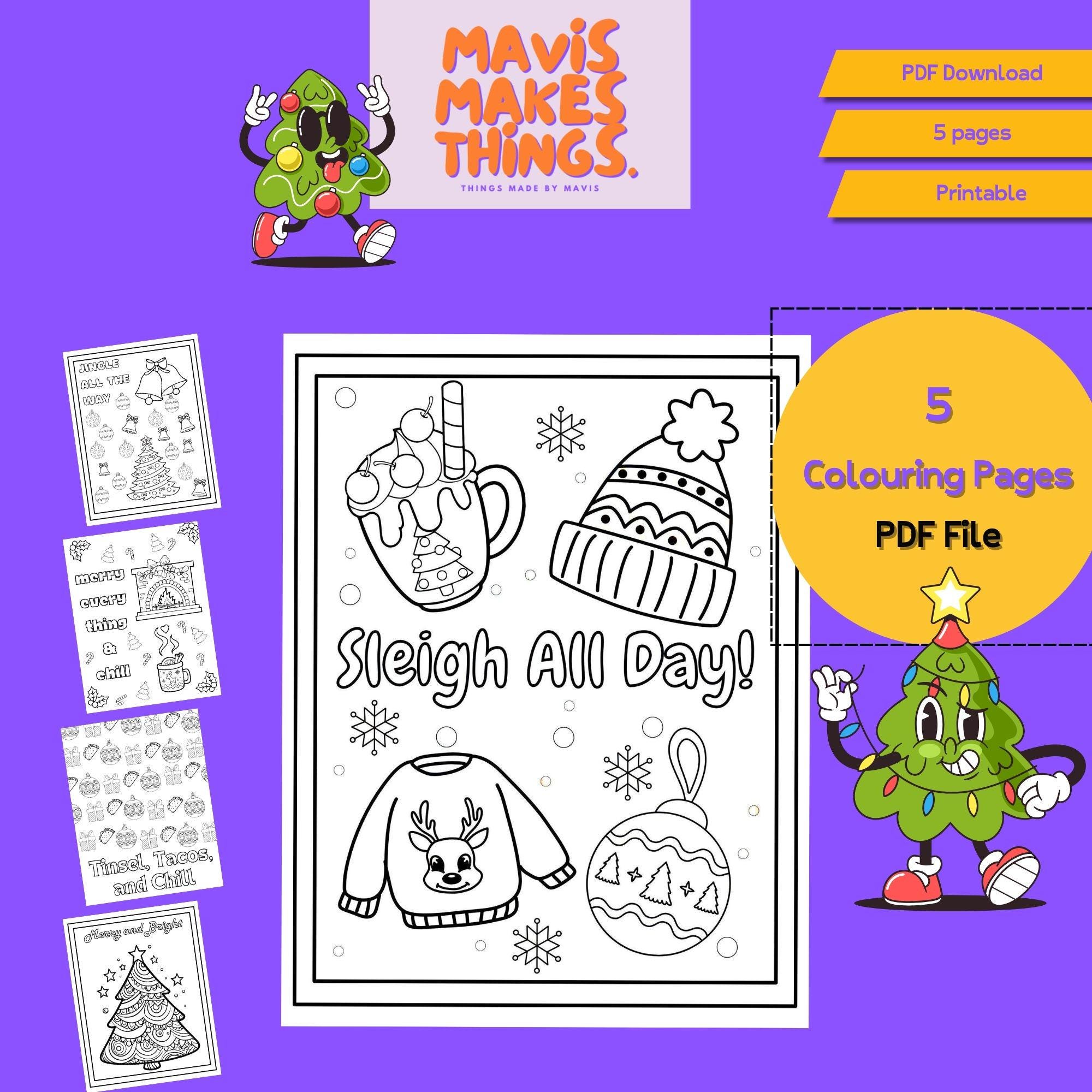 PRINTABLE Christmas Colouring Pages 5 Printable Fun for Tweens ...