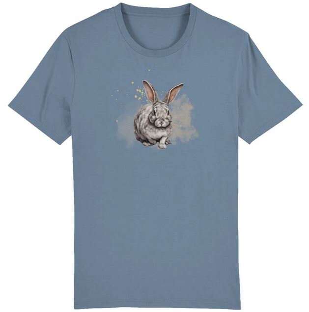 【DISCERNMENT】OT rabbit printing half sleeve Lino Print of a Rabbit, an Original Limited Edition Lino Cut