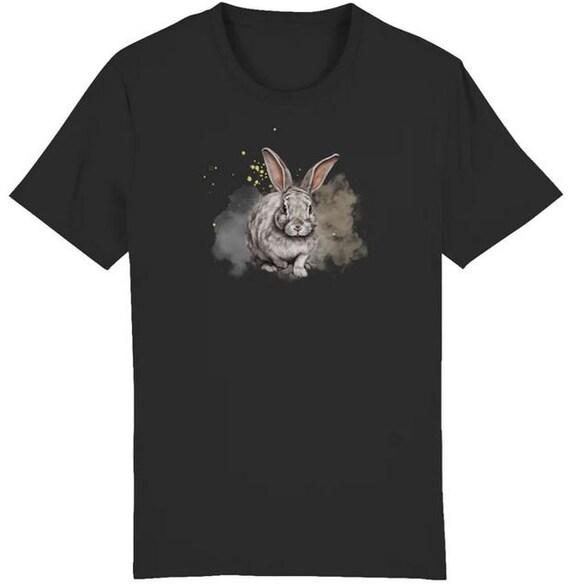 ●FAD● SWEETY GRAPHIC RABBIT T-SHIRT Round Neck Organic T-shirt With Rabbit Pattern / Rabbit - Etsy