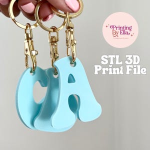 Llavero con alfabeto imprimible en 3D (archivo STL / conjunto completo de la A a la Z) (descarga digital)