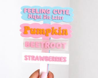 Editable Plant Signs | 3D Print STL File (Digital Download)