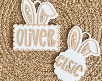 Easter Basket Name Tags | Bunny Ears 3D Print File (Digital Download)