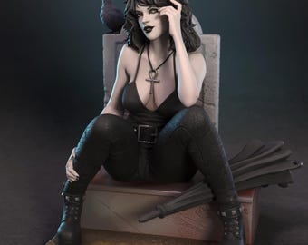 Death Unpainted Fantasy Female Figurine: Resin Model Kit (1/10-1/6-1/8 Scale)