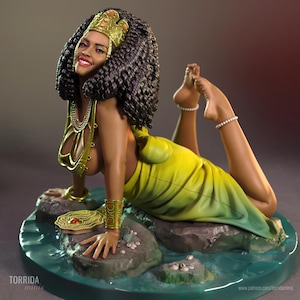 OSHUN NSFW topless or sfw *NotPainted* fantasy exotic sexy female figurine 75 mm 1/6 1/8 1/10 2024 torridaminis