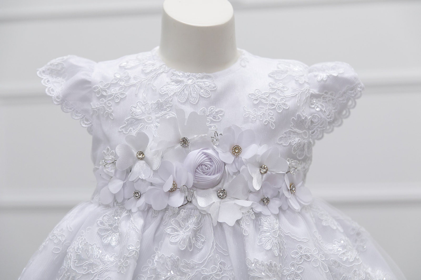 3D flower Baptism Dress main image 0