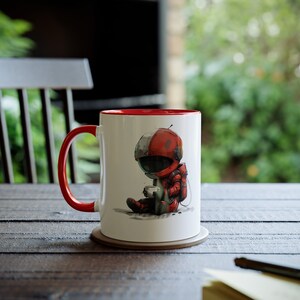 Lindo, astronauta, dibujo animado, taza de café, taza de té, taza para beber café, regalo para mamá, regalo para papá, amantes del espacio, personalizado