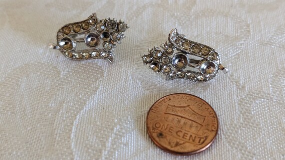 Vintage Screw-On Earrings (4 Pairs!!!) Rhinestone… - image 10