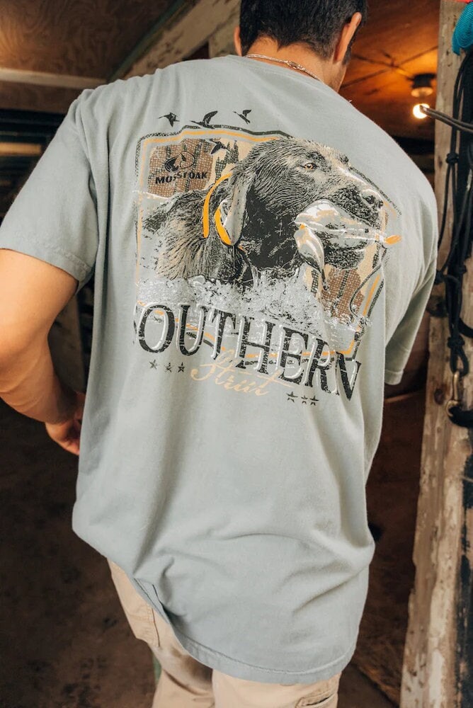 Men's Performance T-Shirt Mossy Oak Bottomland -Labrador Retriever, German Pointer, Boykin, Hunting Bird Dogs, Duck Hunting