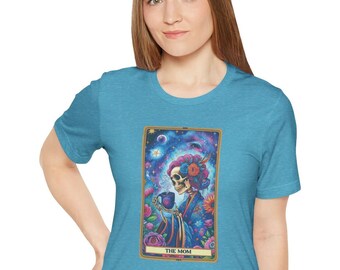 The Mom Tarot Card Shirt Skeleton Mother T-shirt Witchy Vibes Celestial Mama Tee Gift Mother's Day Shirt Mama Tarot Shirt Gift for Mom Trend