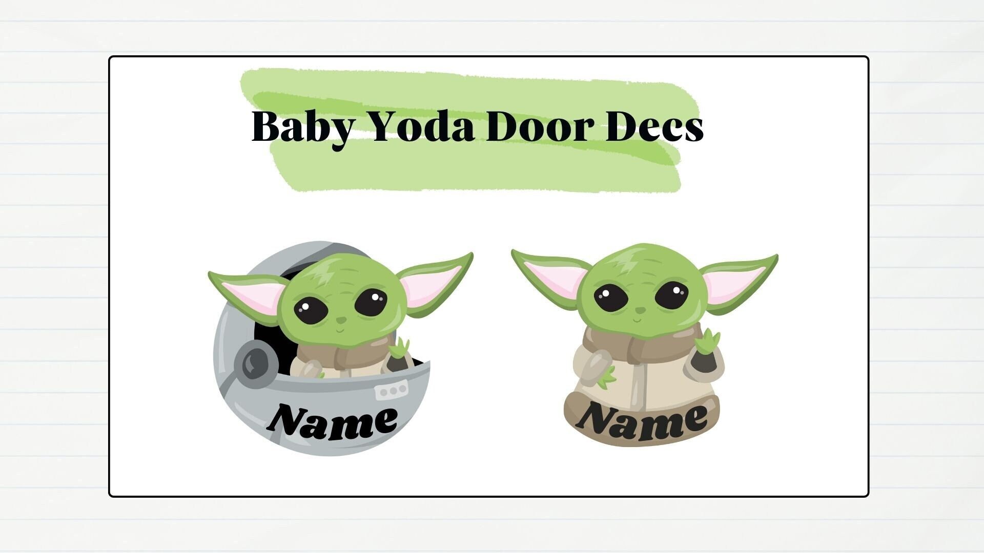 Baby Yoda Door Dec: Digital Download - Etsy