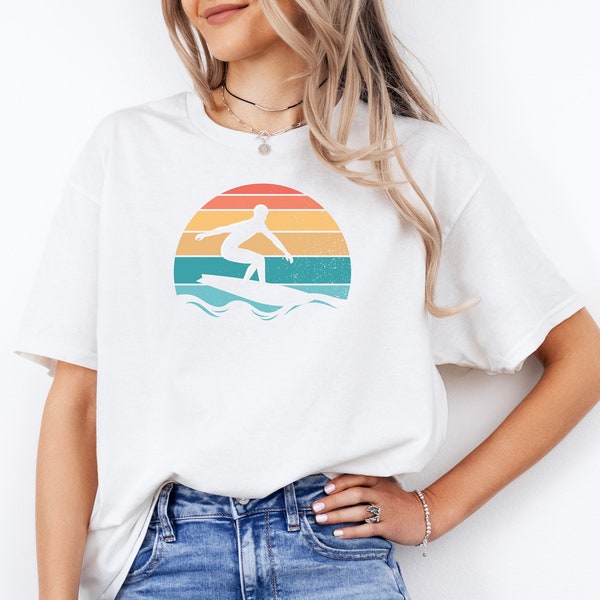 White oversized T-shirt Surfing