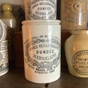 James Keiller and Sons  Dundee 1lb Marmalade Jar English Advertising pot English Stoneware English Ironstone