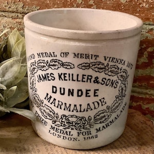 James Keiller and Sons  Dundee 1lb Marmalade Jar English Advertising pot English Stoneware English Ironstone