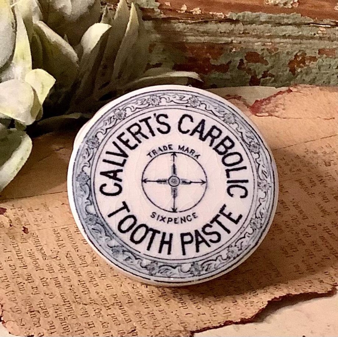 Victorian Toothpaste Label Calvert’s Carbolic Toothpaste,pharmacy Jar, Advertising Victorian Paste ...