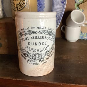 James Keiller and Sons  Dundee 1lb Marmalade Jar English Advertising pot English Stoneware English Ironstone