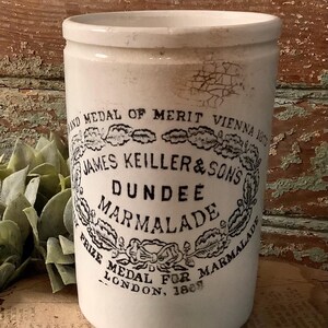 James Keiller and Sons  Dundee 1lb Marmalade Jar English Advertising pot English Stoneware English Ironstone