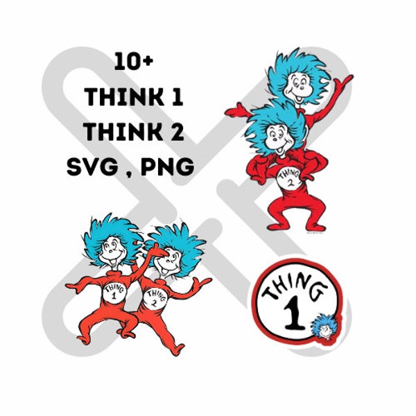 Thing 1 and Thing 2 Layered Svg Png, Cricut Digital Vector Cut File, Thing Clipart, Thing Design, Family Shirt Svg.