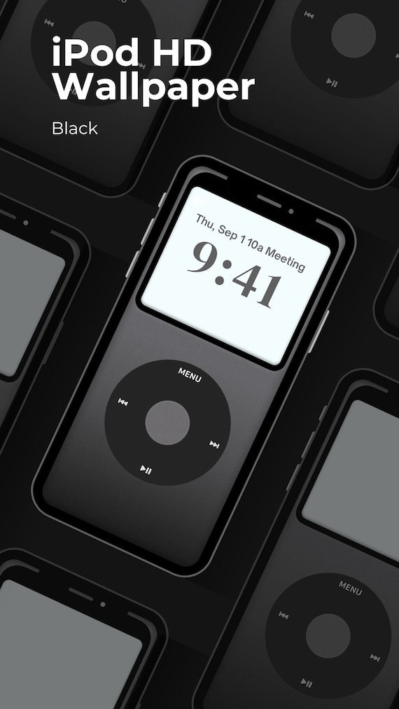 Black Classic iPod iPhone Wallpaper Mobile Phone Wallpaper iOS LockScreen Wallpaper Cellphone Wallpaper Gift