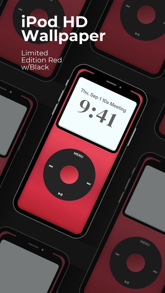 Red Classic iPod iPhone Wallpaper (Digital Download)