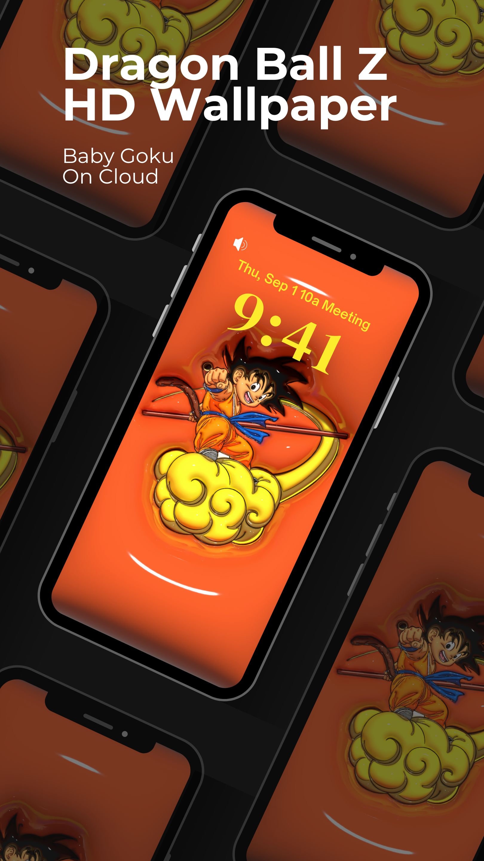 Fondo de pantalla de Baby Goku para iPhone: Pantalla de bloqueo