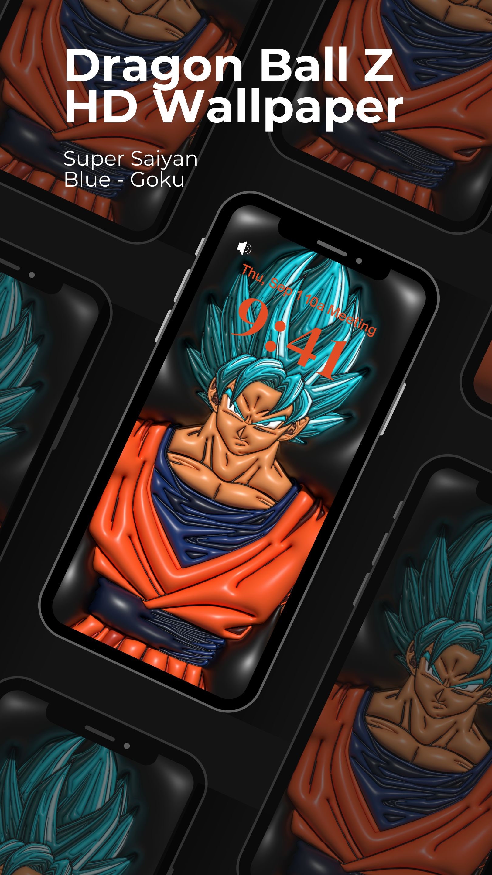 Super Blue Saiyan iPhone Wallpaper: Cartoon Mobile Lock Screen