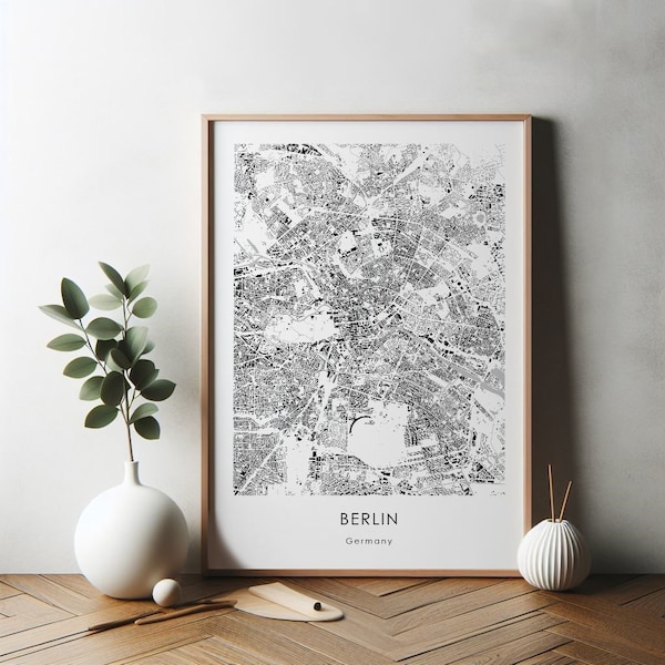 BERLIN City Map Germany Europe Worldwide, New Job Gift, Birthday Gift, Travel Road Map, Art, Digital Download