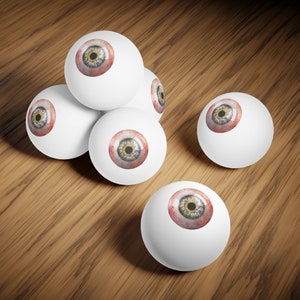 Bola de ojo aterradora / Pelotas de ping pong, 6 piezas