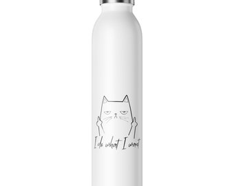 Botella de agua delgada y divertida con forma de gato