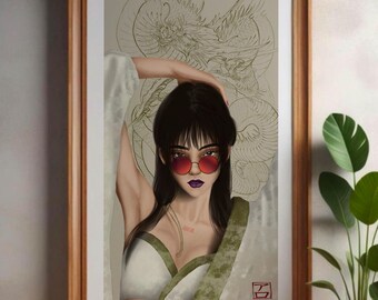 Love in Shadows - Dark Romantic Digital Illustration, Printable Art