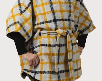 Wool Cape Coat | Gift For Her | Fall Cape Coat | Autumn Coat | Recovery Wear | Adaptive Clothing | Easy Coat | Warm Coat | Elegant Coat