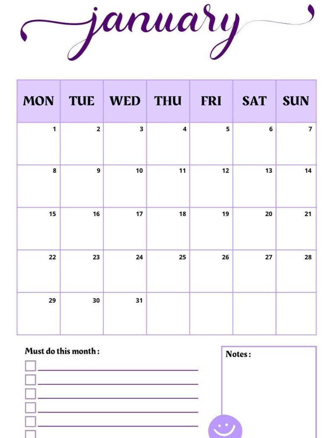 Calendar 2024 First Trimester January, February, March / Calendars for