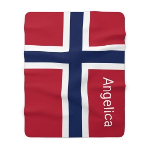 Custom Norway Blanket, Flag of Norway,  Sherpa Fleece Throw Blanket, Personalized Country Flag, Norwegian Gift