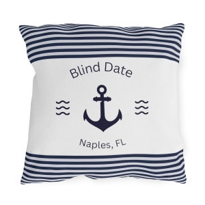 Custom Boat Pillow Personalized Yacht Captain Pontoon Accessories Anchor Decor Sailor Throw Cushion Indoor Outdoor Water Resistant Nautical