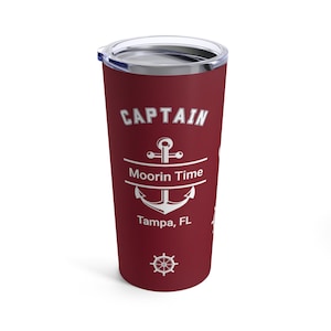 Custom Nautical Tumbler, Personalized Captain, First Mate, Boat Name, Anchor Gift for Boat Yacht Lake Cabin Beach House Decor Accessories