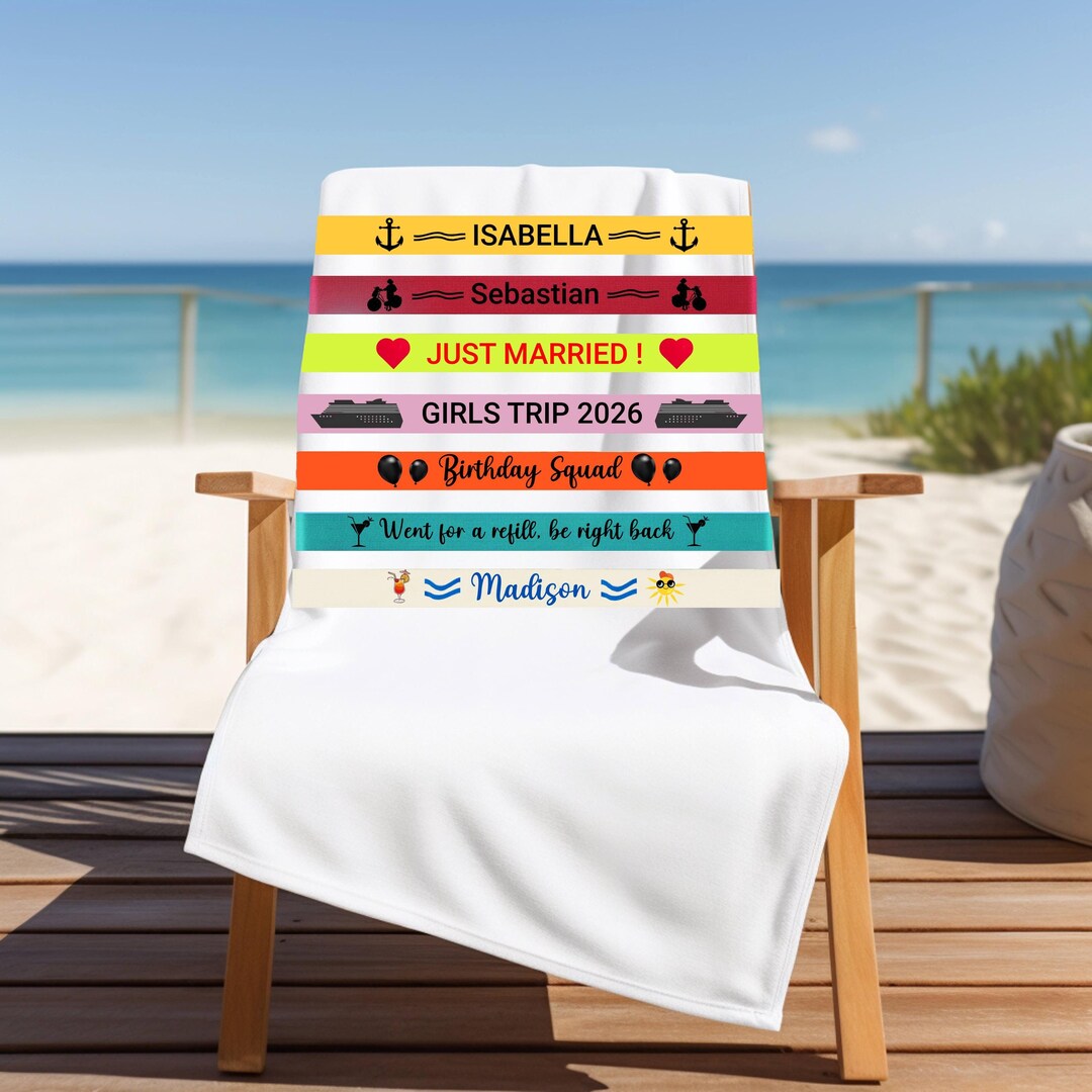 Growell 6-Pack Stretch Beach Towel Bands - Windproof Chair Clips For Pool, Cruise, Lounge - View #6