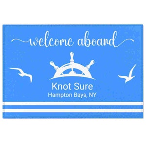 Personalized Boat Mat Welcome Aboard Doormat for Boat Yacht Custom Anchor Decor Accessories Made in USA
